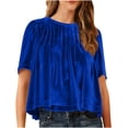 thumbnail image 1 of ShomPort T-Shirts pour Femmes Manches Longues Col Rond Extensible Slim Léger Crop Tops Confortables Couleur Unie Basiques Blouses, 1 of 8