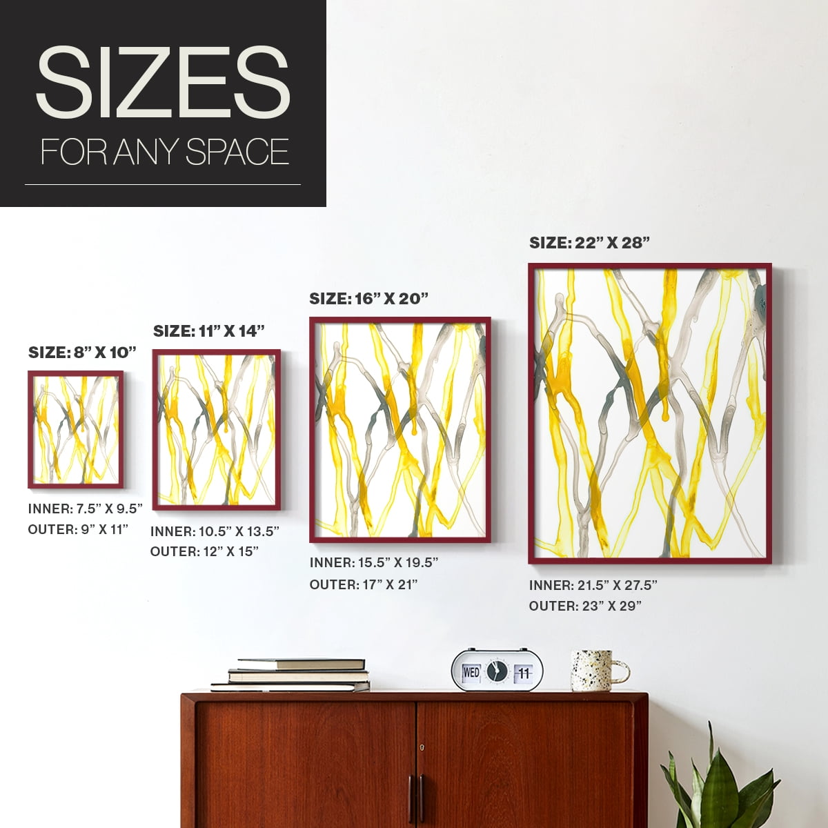 Runnel XX Framed Print in Red Solid Wood Framed Print No Nail Hanging