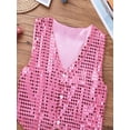 thumbnail image 5 of Alvivi Kids Boys Glittery Sequined Vest Hip-hop Jazz Dance Waistcoat Tops 7-14 Pink 7-8, 5 of 7