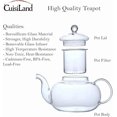 thumbnail image 3 of Cuisiland Elegant 1000ml Glass Teapot with Removable Filter & 2 Double Wall 350ml Glass Mugs – Borosilicate Tea Set for Loose Leaf, Herbal, Flowering Tea & Coffee – Heat Resistant, Insulated Design, 3 of 8