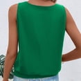 thumbnail image 3 of Fshinging 2026 Summer Fashion Tank Top for Women V Neck Keyhole Basic Solid Casual Sleeveless Regular Fit Plus Size Outfits Green L, 3 of 6