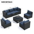 thumbnail image 3 of MRUAKA 7 Pieces Patio Conversation Set, Outdoor Sectional PE Rattan Wicker Furniture Seat,Blue, 3 of 8