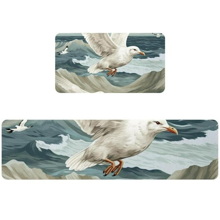 

Seagull 2-Pack Rectangular Washable Kitchen Mats Rug Mat Set 15.7 x59 +15.7 x29.5