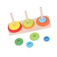 thumbnail image 2 of Anillo apilador de madera multicolor, juguete educativo, clasificación de anillos apilables para niños pequeños, 2 of 9