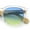 Clear - Blue Yellow, variant on Bamboo Wood Arm Keyhole Round Horn Rim Hipster Vintage Vibe Sunglasses Slate - Smoke