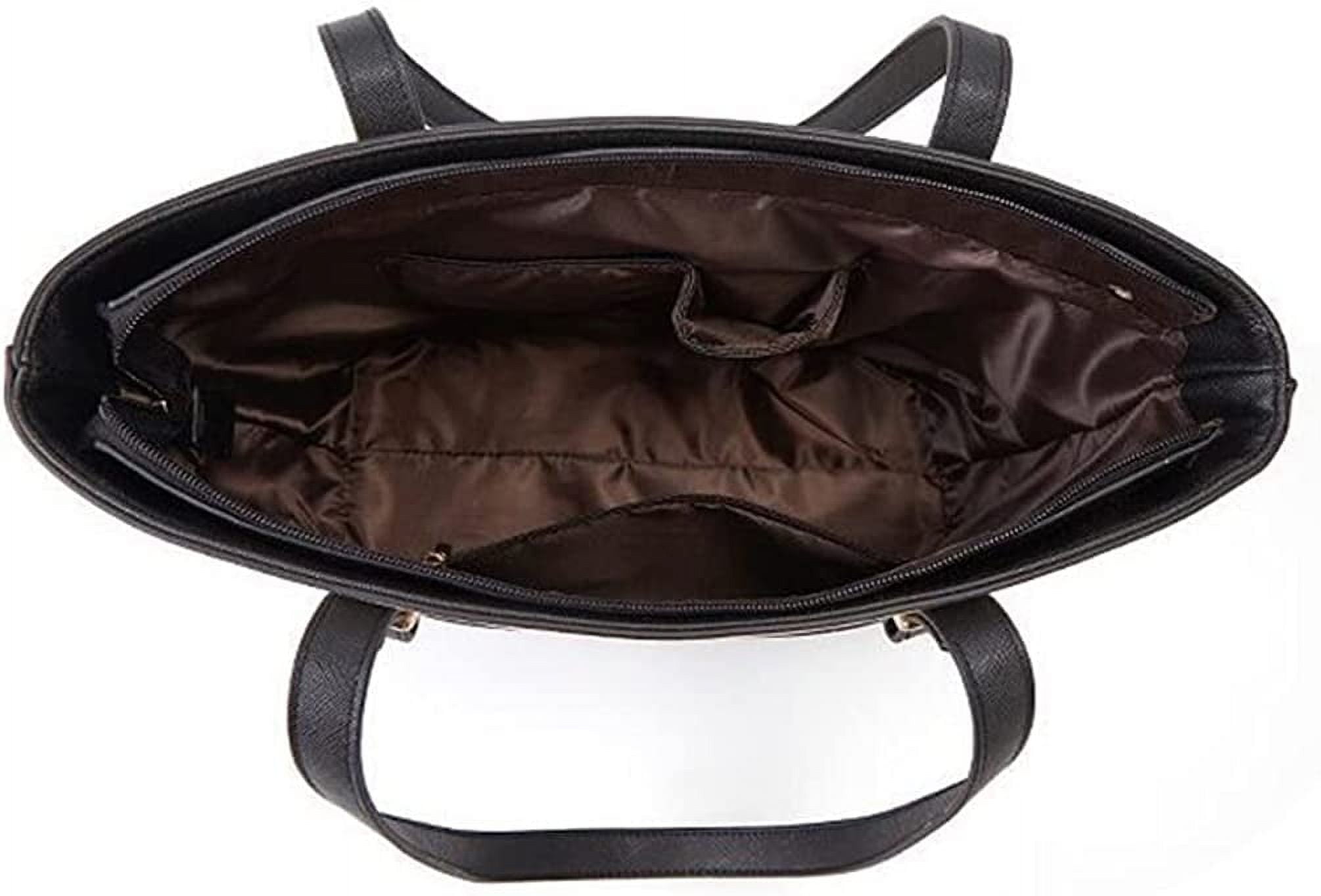 Ladies Fashion Leather Handbag 3pcs/set (Black/White)