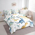 thumbnail image 2 of Feelyou Dino Wildlife Bedding Comforter Set for Kids Boys Girls, Jungle Leaf Botanical Full Bedding Set, Green White, Polkadot Reversible, 7 Pieces, 2 of 7