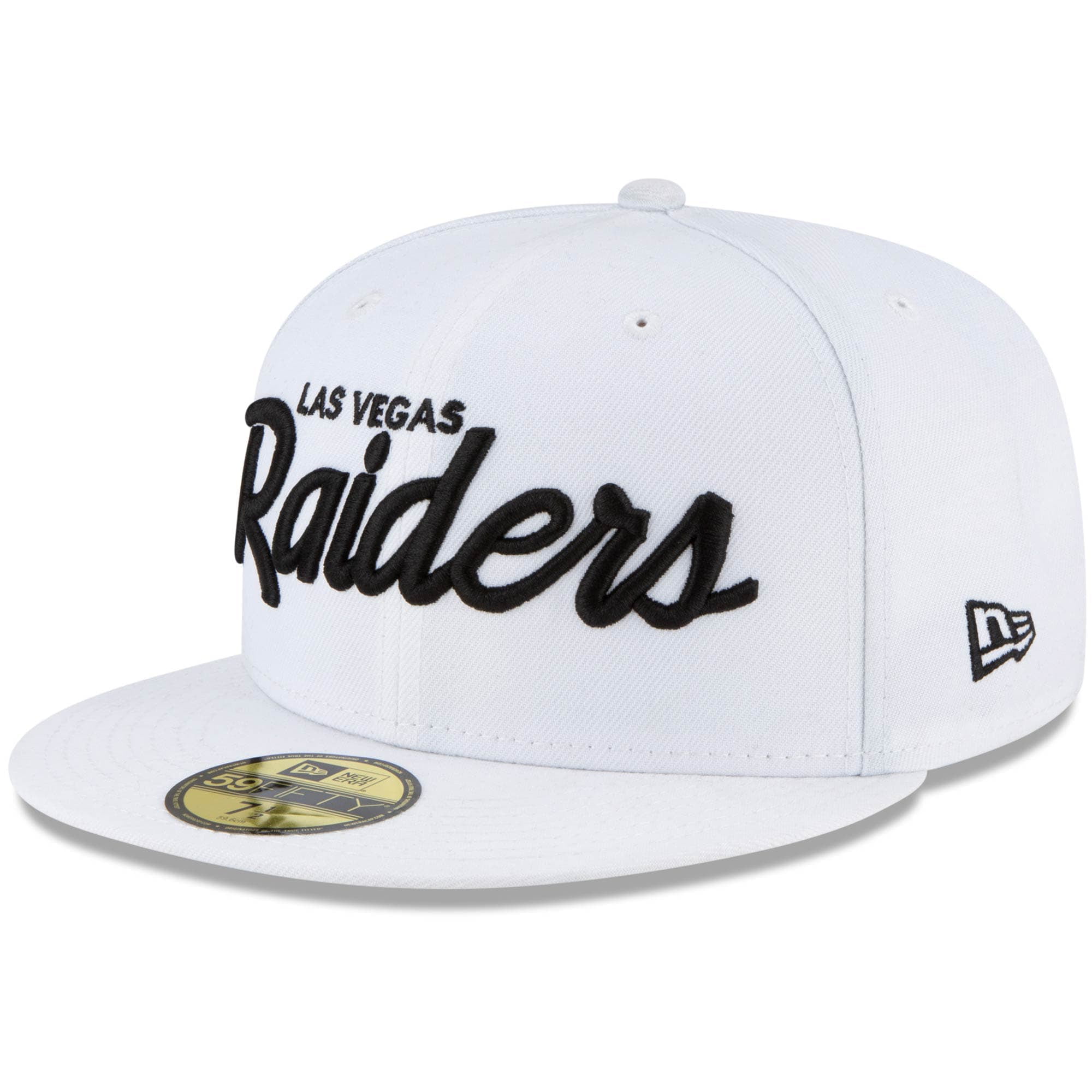 Las Vegas Raiders Logo New Era Logo Omaha 59FIFTY Fitted Hat - White ...