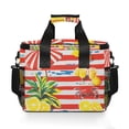 thumbnail image 7 of FORMRS Insulated Cooler Bag 24 Cans Capacity Soft Leakproof Lunch Box with Side Pockets, Striped Lemon, 7 of 7