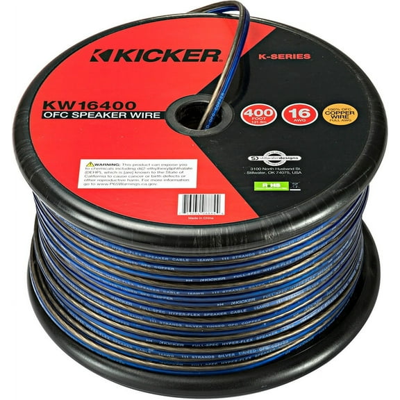 Kicker KW16400 (46KW16400) 16AWG Speaker Wire Spool 400FT