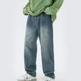 thumbnail image 2 of PEASKJP Men's Jeans Big and Tall Men's Regular Fit Stretch Bootcut Jean (Blue,38), 2 of 5