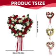 thumbnail image 3 of WMGHA 15 Inches Heart Shaped Wreath Pink Rose Door Wreath for Home Wedding Valentine's Day Decoration, Valentines Day Wreaths for Front Door,Holiday and Wedding Decorations, 3 of 9