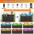 thumbnail image 3 of Winkalon 6 Drawers Dresser With Light ,Modern Storage Tower Dressers Chests With 2 Open Cubby,Large Organizer for Bedroom,Black, 3 of 8