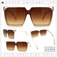 thumbnail image 2 of Womens Squared Rectangular Butterfly Fashion Plastic Sunglasses Peach - Brown, 2 of 8