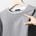 thumbnail image 4 of Dagugfen Mens Tops Plus Size Sweatshirts Long Sleeve Drop Shoulder Crewneck Loose Casual Pullover Tops Solid Color, 4 of 4