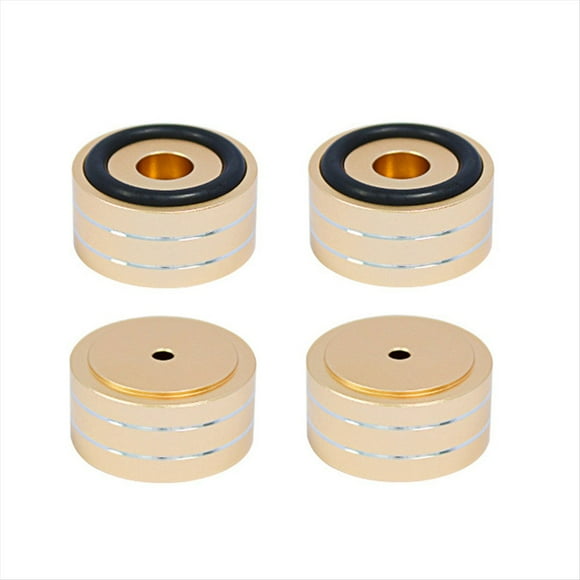 4 Soportes Aislantes para Altavoces, de Aleación de Aluminio, con Almohadillas Amortiguadoras para Altavoces, CD y Amplificadores, Dorados.