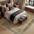 thumbnail image 5 of BERTHMEER 5'x7' Area Rugs for Living Room Bedroom Dining Room Office Farmhouse Traditional Vintage Medallion Non-slip Washable Throw Rugs,Brown, 5 of 7