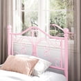thumbnail image 3 of Amolife Twin Size Metal Platform Bed Frame With Vintage Butterfly Pattern Headboard & Footboard, Pink, 3 of 8