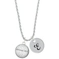 thumbnail image 1 of Delight Jewelry Silvertone Domed Jeremiah 29:11 Silvertone Script Initial Disc - E - Charm Necklace, 20"+3", 1 of 4