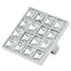 thumbnail image 4 of Tirador de puerta de armario con 16 rejillas de cristal cuadradas para cajones de armarios, armarios, etc., con doble orificio, 4 of 8