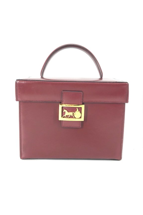 Pre-Owned CELINE vintage Box BOX bag with mirror Hand Bag Bordeaux Based (Good)