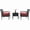 Red, variant on Chateauy 3 Pieces Rattan Patio Chat Furniture Set with Comfortable Cushions for Balcony and Lawn