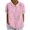 Pink, variant on Zynoxe Womens Cotton Linen Blouses Casual Patchwork Lapel Puff Short Sleeves Plus Size Tops for Women Summer Trendy Loose Flowy Plaid Womens T-shirt Blue S