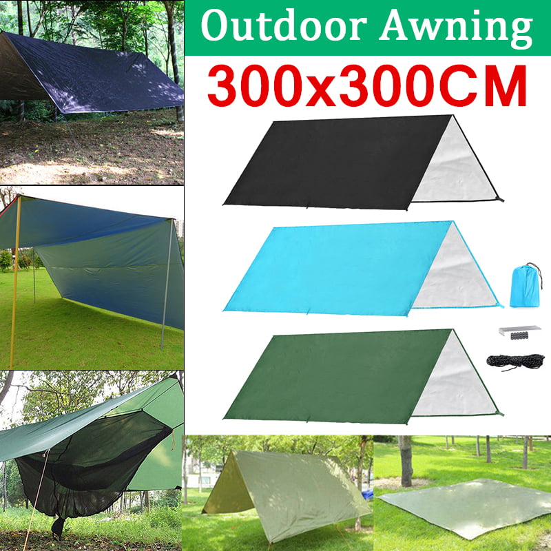 Outdoor Waterproof Camping Tent Tarp Hammock Sun Shelter Rain Fly Cover 10x10 FT 