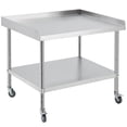 thumbnail image 2 of Kojooin Table de Travail Commerciale en Acier Inoxydable, Table de Préparation Robuste avec Tablette Réglable, Dosseret et Roulettes Verrouillables, 2 of 7
