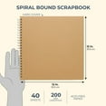 thumbnail image 5 of Paper Junkie Spiral Bound Scrapbook Album - 12 x 12 In, Kraft Hardcover, 40 Sheets (80 Pages) - Blank Kraft Paper Pages Lay-Flat for Drawing & Writing - Scrapbook Journal, 5 of 10
