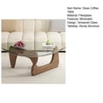 thumbnail image 2 of Modern Glass Coffee Table with Tempered Glass Top & Wood Base, Reception Office Tables, Minimalist Side Table for Living Room Bedroom, 2 of 7