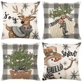 thumbnail image 2 of Funda de almohada de lino para decoración del hogar, cubierta de cojín de 45x45cm para sofá, coche, árbol de Navidad, alce, muñeco de nieve, Año Nuevo 2024, 2 of 4