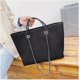 thumbnail image 3 of LHSHID Women Canvas Handbag Large Capacity Chain Tote Bag PU Handle Shoulder Bag, 3 of 6