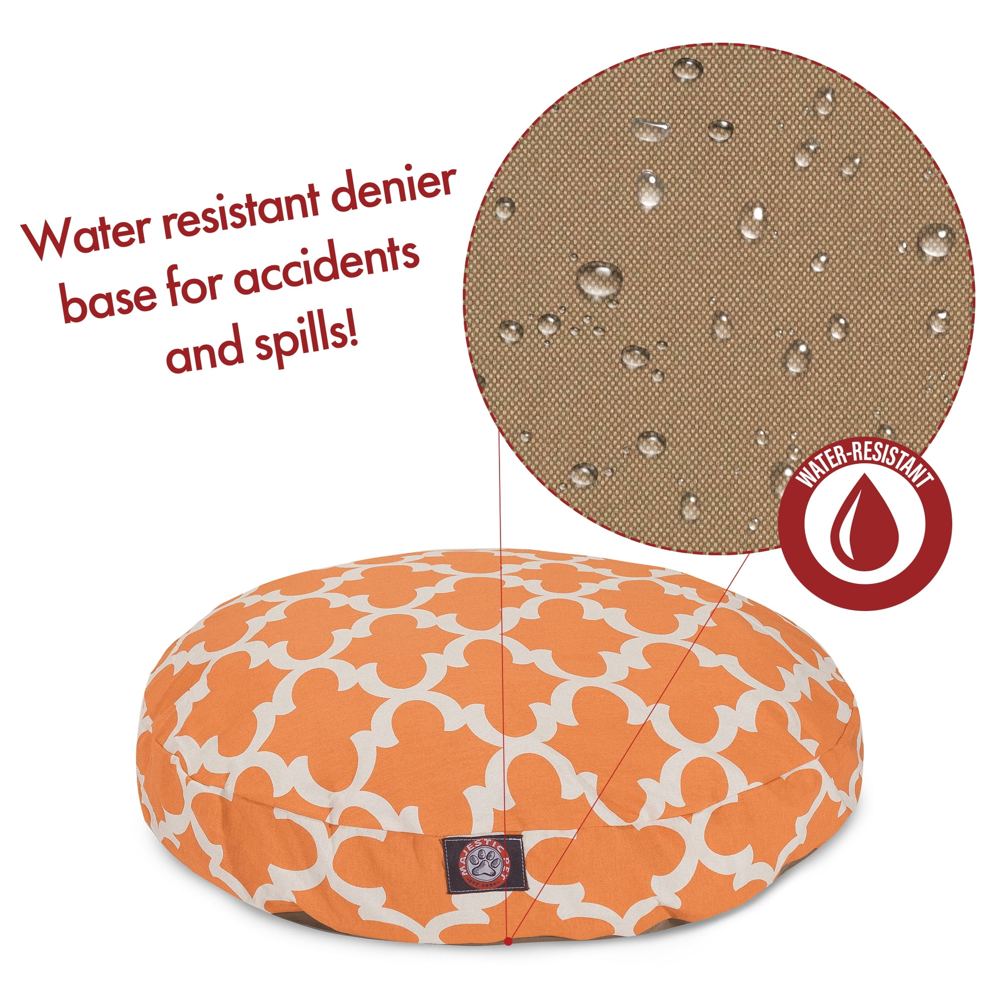 Majestic Pet | Trellis Round Pet Bed For Dogs, Removable Cover, Peach, Medium
