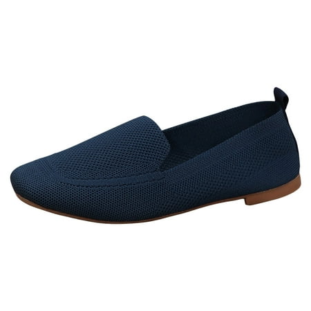 

Jungdeepe Women Casual Shoes Fashion New Pattern Solid Color Simple Mesh Breathable Comfortable Lightweight Square Toe Flat Shoes