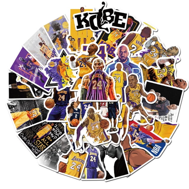Pegatinas de dibujos animados de anime de Kobe Bryant, 50 unidades, PVC, impermeables