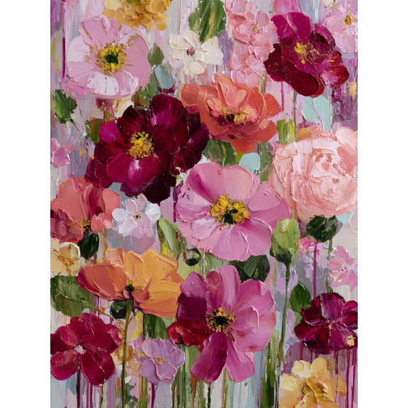 Vibrant Peony Blooms Canvas Print Wall Art Elegant for Living Room Bedroom Office Hotel Lobby Dining Room
