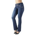 thumbnail image 3 of Fashion2Love Women's Juniors Colombian Design Butt Lift Push Up Mid Waist Boot Leg Jeans, 3 of 10