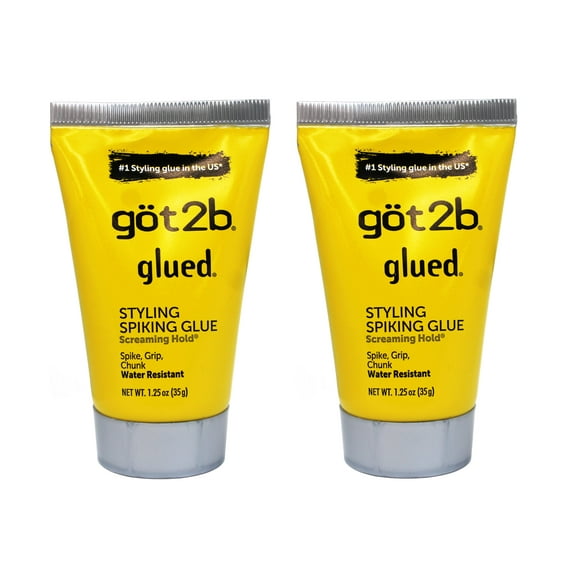 Got2b Glued Styling Spiking Glue, Screaming Hold, Spike, Grip, Chunk, Water resistant, 1.25 oz - 2 Pack