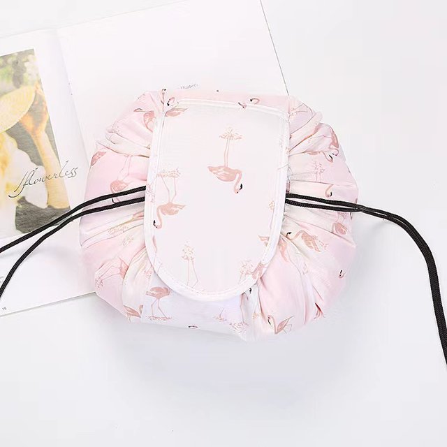 Bolsa de cosméticos con cordón de estilo perezoso, bolsa de almacenamiento de cosméticos de viaje, bolsa de artículos de tocador de gran capacidad