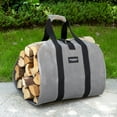 thumbnail image 3 of Amagabeli Ergonomic Gray Waxed Canvas Log Carrier, 3 of 6