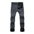 thumbnail image 2 of Iugvhana Women's Snow Ski Pants Casual Sherpa Fleece Lined Waterproof Windproof Softshell Insulated Winter Warm Outdoor Hiking Mountain Cargo Pants with Pockets Gray 27.79, 2 of 7