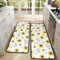 thumbnail image 4 of Sunflower White Pattern Anti Fatigue Kitchen Rugs Set Of 2, Non Slip Washable Decorative Floor Mats for Sink Laundry and Home Use, 17"x47", 4 of 5