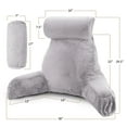 thumbnail image 5 of Nestl Reading Pillow, Extra Large Bed Rest Pillow with Arms – Premium Shredded Memory Foam TV Pillow, Detachable Neck Roll & Lumbar Support Pillow - Light Gray Lavender, 5 of 7