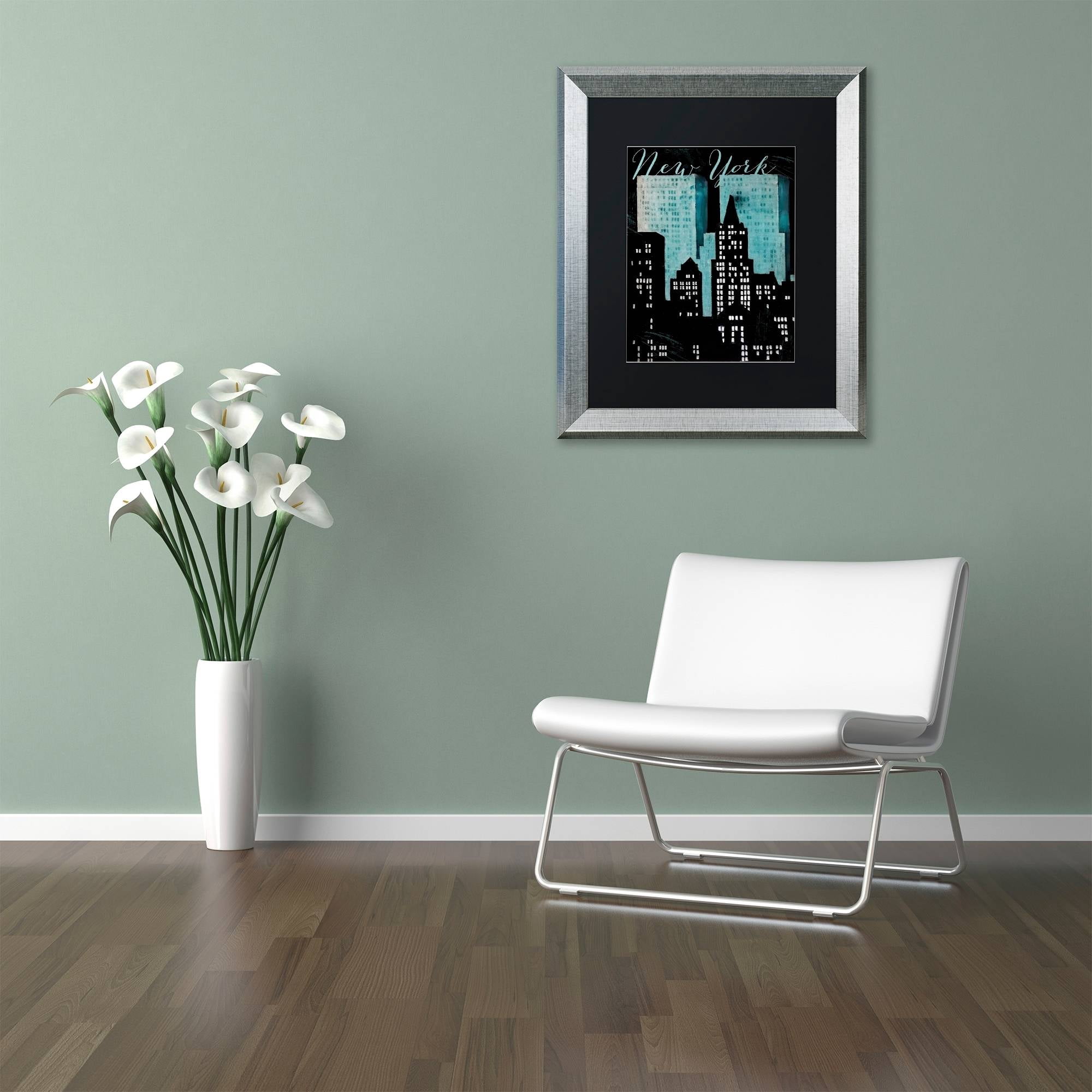 Trademark Fine Art "Retro Cities I" Canvas Art by Color Bakery Black Matte, Silver Frame