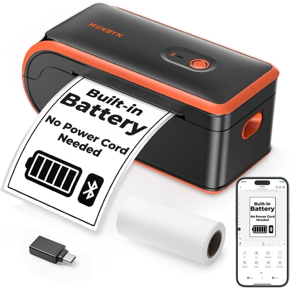 MUNBYN MC240 Bluetooth Thermal Label Printer, Portable Wireless 4×6