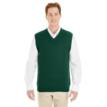 Cable V-neck Sweater Vest - Harriton M415 Men's Pilbloc V-Neck Sweater Vest - Hunter - 5XL