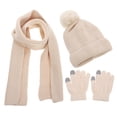 thumbnail image 1 of 1 juego de guantes de invierno, gorro y bufanda para mujer, conjunto de disfraz, bufanda cálida de invierno, guantes con pantalla táctil para montar a caballo., 1 of 6