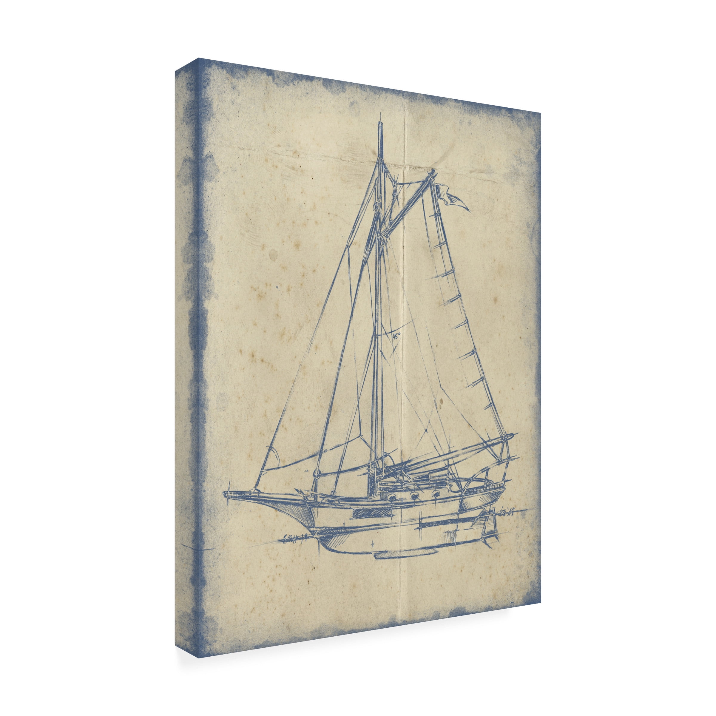 Ethan Harper 'Yacht Blueprint II' Canvas Art