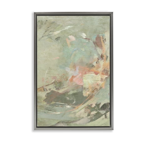 Stupell Industries Swirled Neutrals & Pastels Abstract Painting Gray Floater Framed Canvas Art Print Wall Art 17 x 25